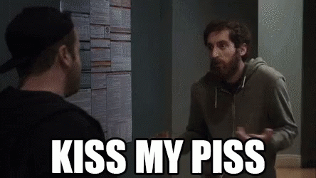 Silicon Valley scene with the caption Kiss My Piss